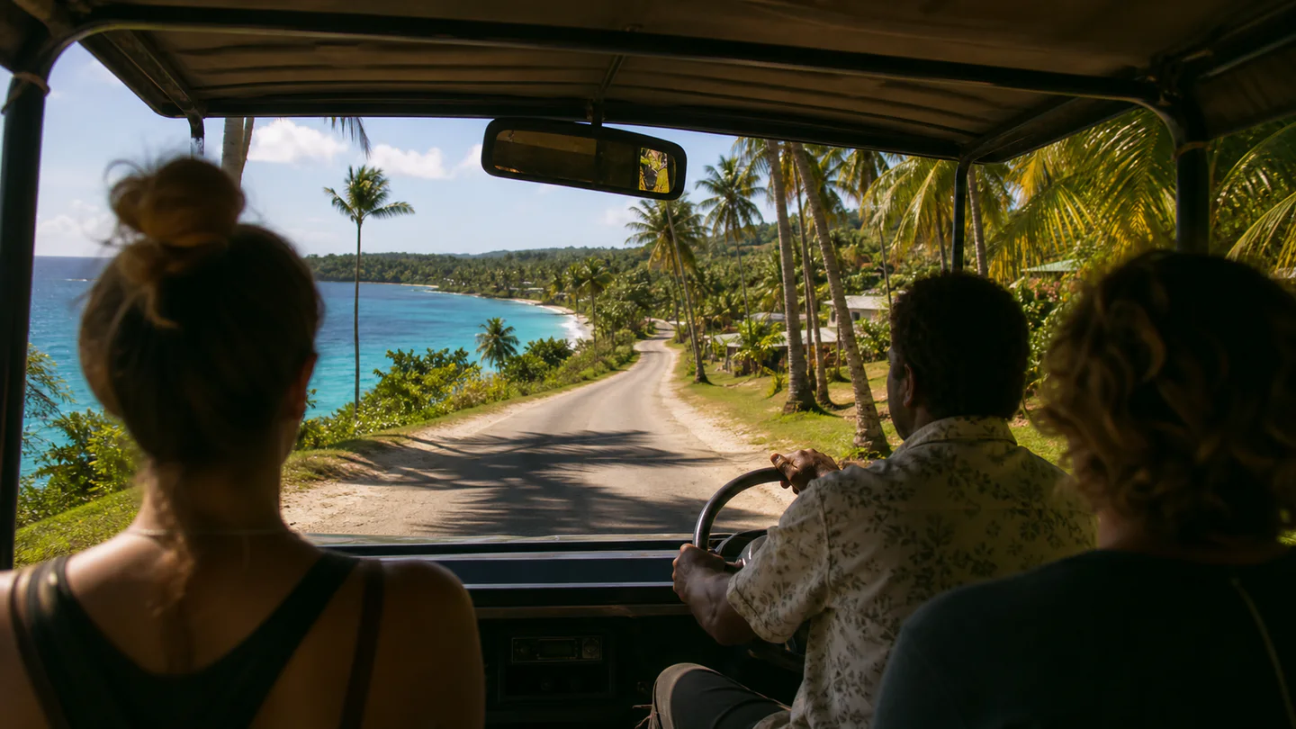 Scenic coastline on an Efate Island day tour from Port Vila