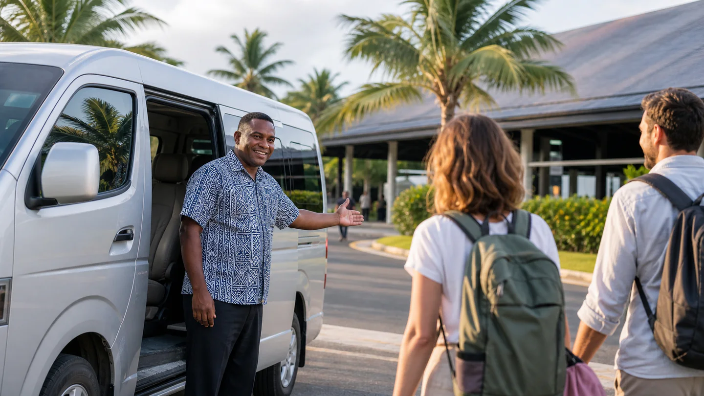 Ace Tours airport transfer vehicle in Port Vila, Vanuatu