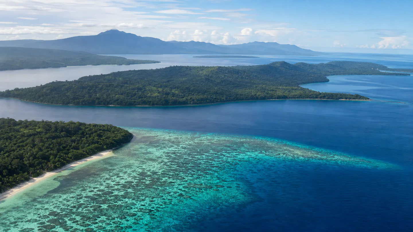 Tropical island and reef near Efate, Vanuatu